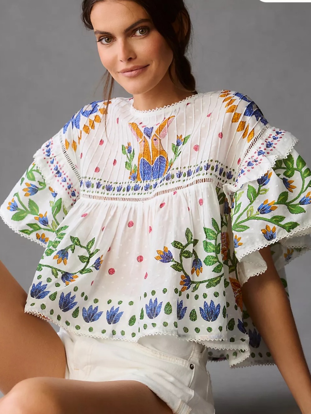 Farm Rio Summer Garden Blouse